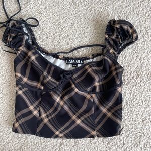 I.am.gia black printed top